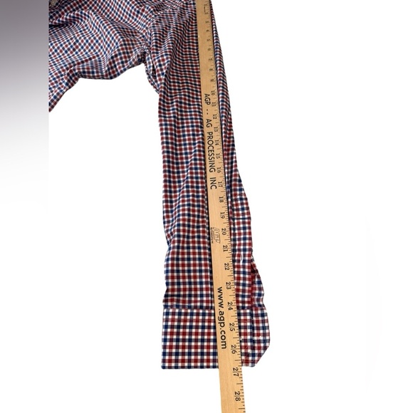 Eton Contemporary Fit Shirt XL 17 / 43 Red Blue Gingham Check 100% Cotton K22 - Picture 4 of 7